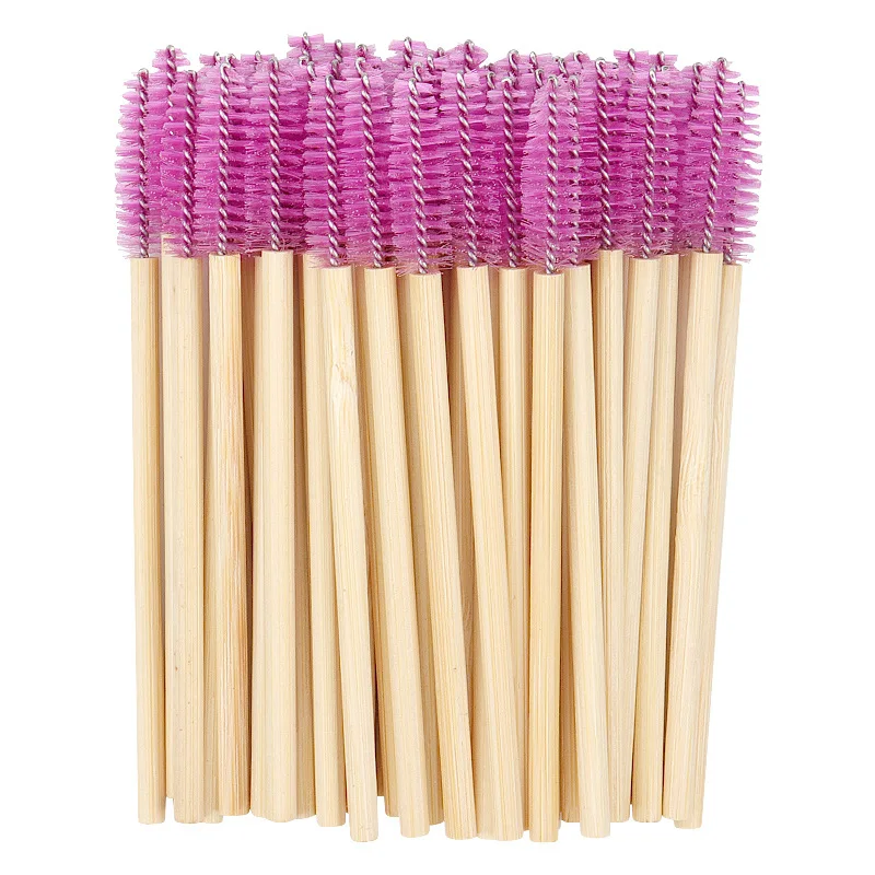 50 Stück Wimpernbürsten mit Bambusgriff, Mascara-Applikatoren, Wimpernverlängerungsbürsten, Augenbrauenbürsten, Spoolie-Bürsten, Make-up-Tools – Detail 11