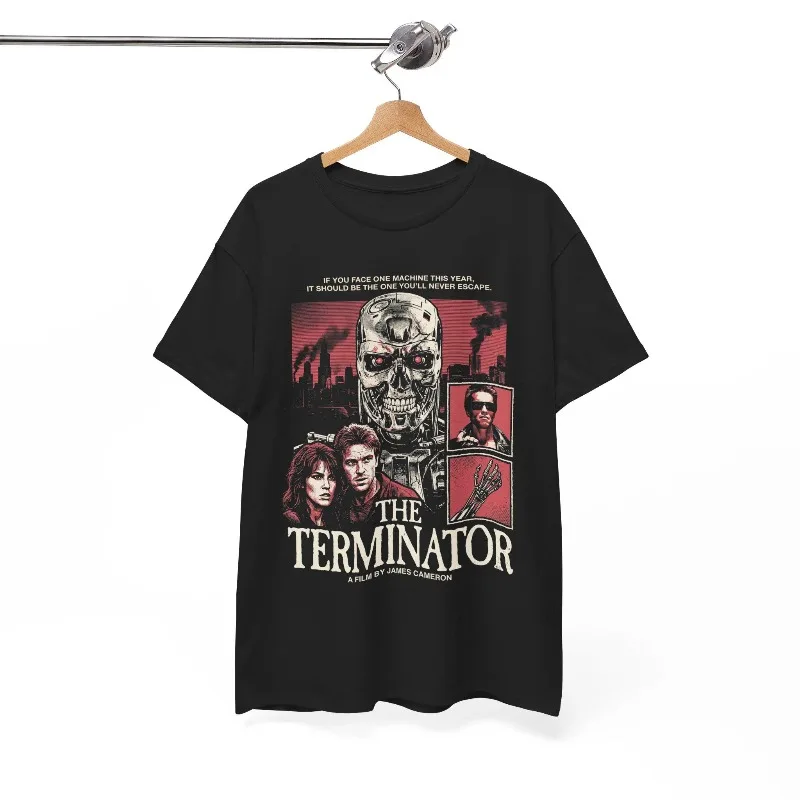 The Terminator 1984 Graphic Tee James Cameron Sci-Fi Action Shirt Four season popular unisex cotton T-shirt