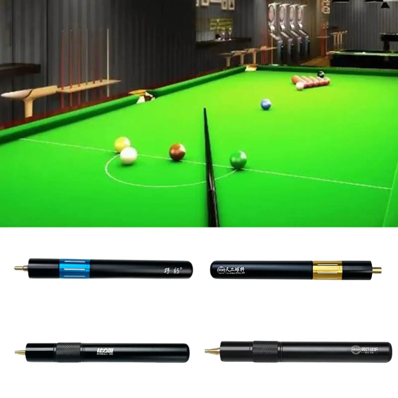 Pool Cue Extension Retractable Practice Compact Billiards Pool Cue Extension