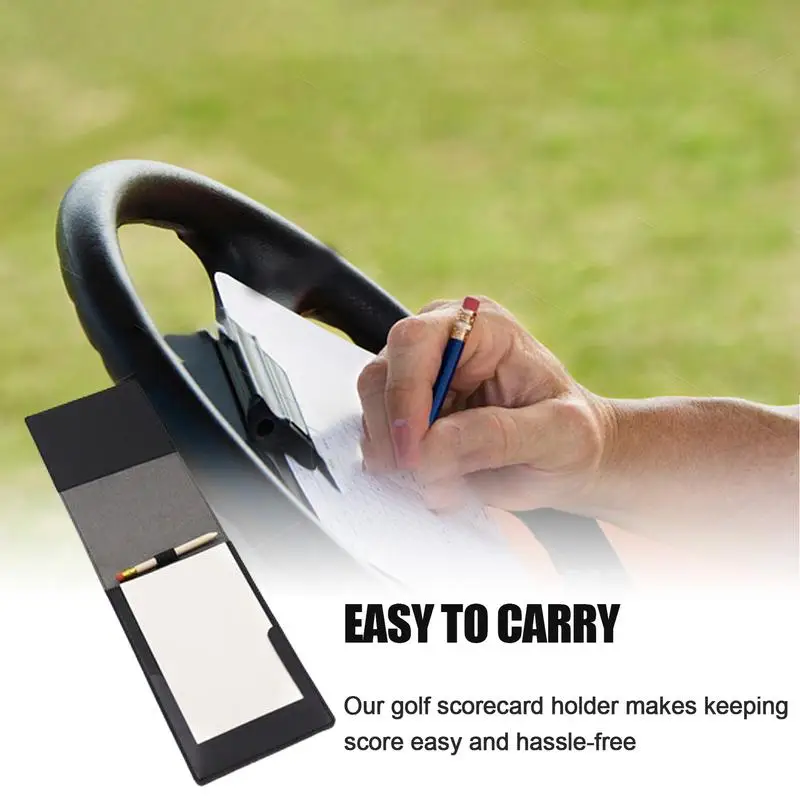 Scorecard Holder Leather PU Leather Ggolf Yardage Book Holder Yardage Book Covers Golf Score Holder Protector Fits In Most Back
