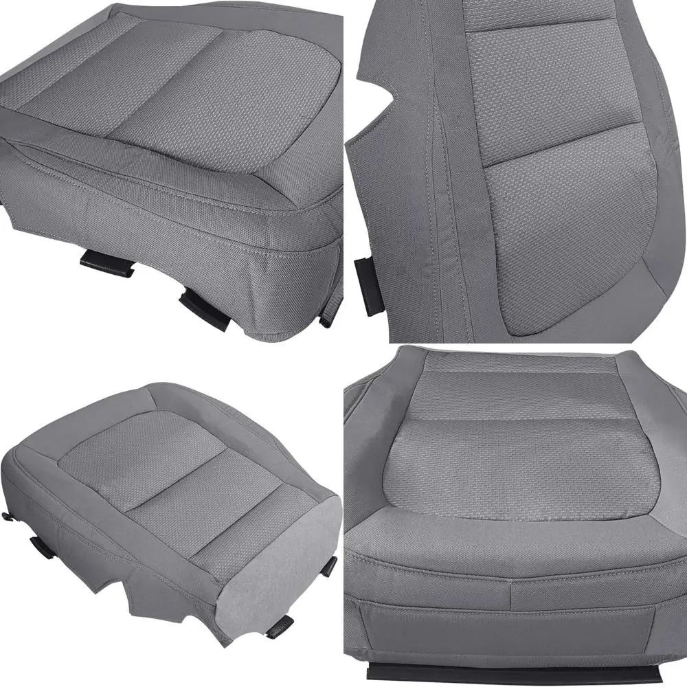 Funda de asiento de tela para parte inferior del conductor, funda de asiento lateral del conductor de repuesto gris ceniza oscuro Compatible con Chevy Colorado LT/con GMC Cany