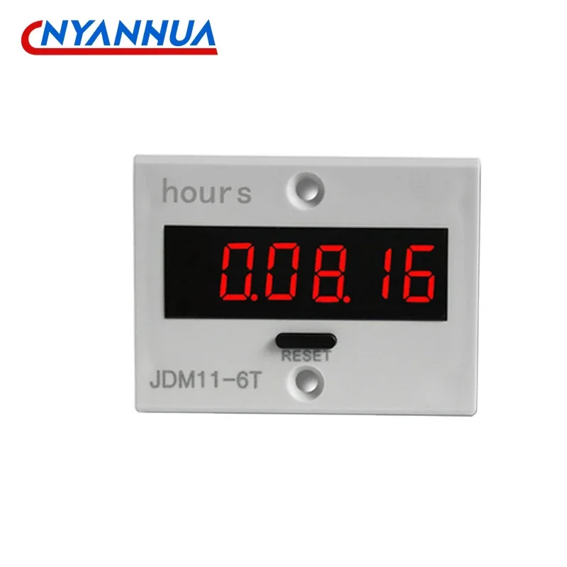 6 Digit Digital Display Counter Industrial Power-On Timer Accumulator AC220V DC 24V12V Equipment Working Record Time