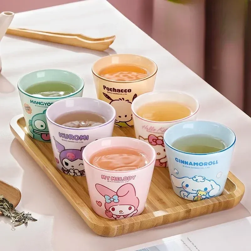 Taza de cerámica Sanrio de anime Hello kitty kuromi Cinnamoroll My melody, bonita taza de café personal, juego de té para beber, regalo de cumpleaños
