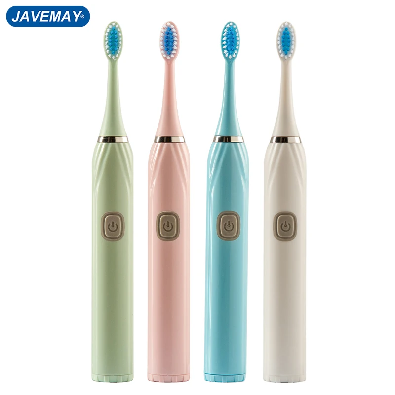 Electric Toothbrush with Battery for Adult Soft Bristle Waterproof Oral Hygiene Teeth Whitening with Replacement Brush Heads Set