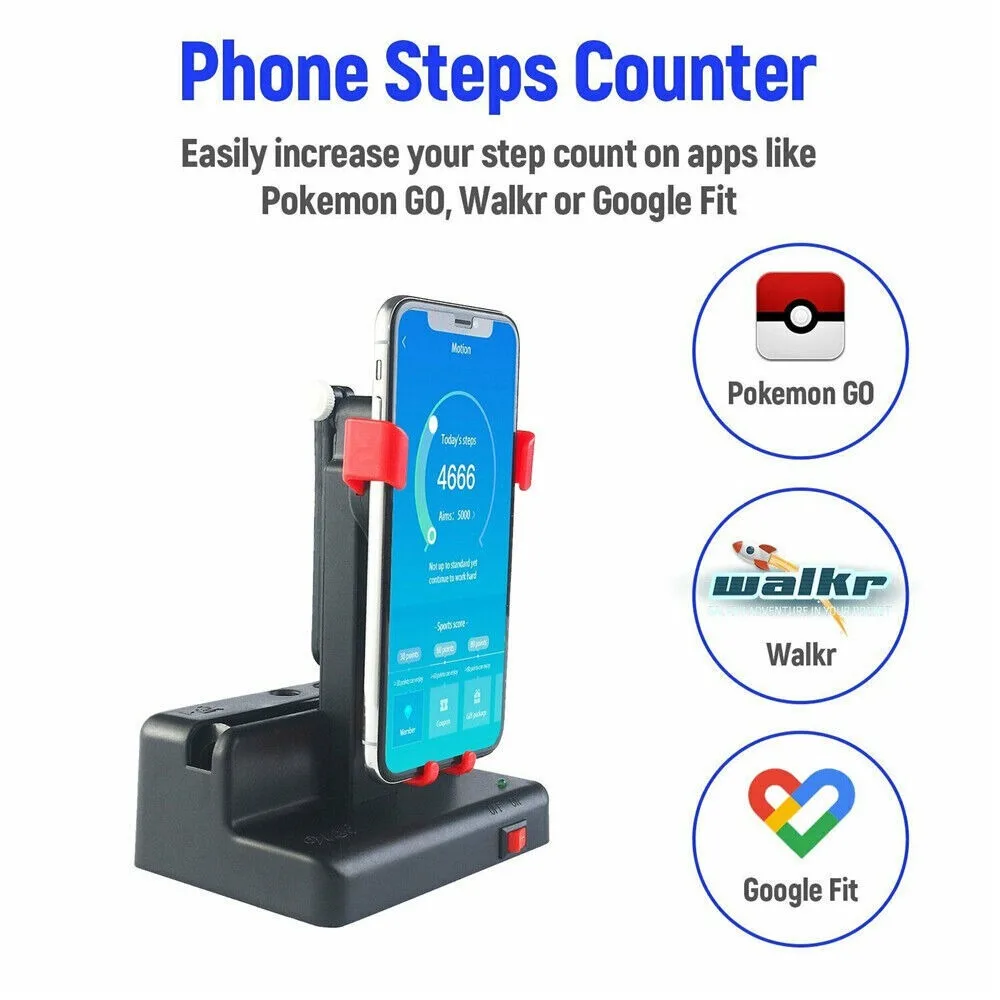 

USB Steps Counter Phone Holder Penholder Design Phone Shaker Manual Automatic Swaying Swing Wiggle Pedometer for Pokemon