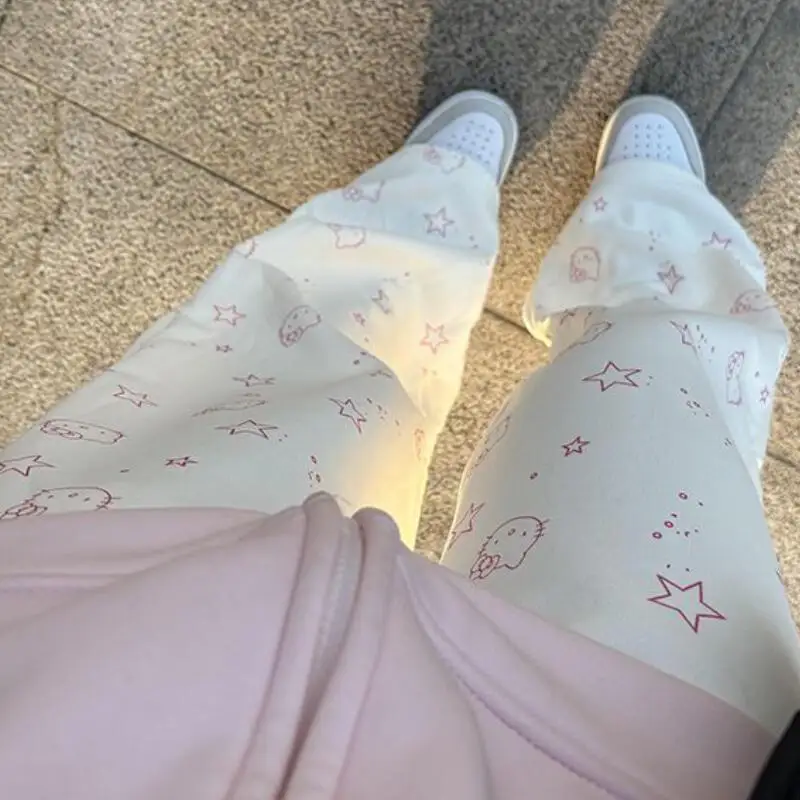 

Милые брюки Sanrio с персонажами Hello Kitty, повседневные брюки с высокой талией, свободные, простые, модные, креативные, хит продаж, элитные подарки