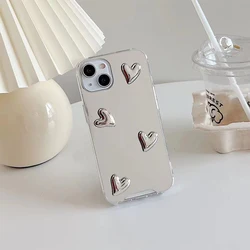 For Samsung Note 10 20 Ultra S25 S24 S23 S22 Plus S21 Ultra S20 FE S10 S9 3D Silver Heart Bear Mirror Case Cover