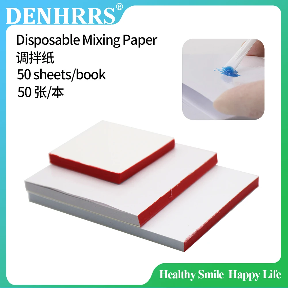 Dental Powder Mixing Paper Pad double-sided 50Sheets Denture Laboratory Cement（DENHRRS IM Store）