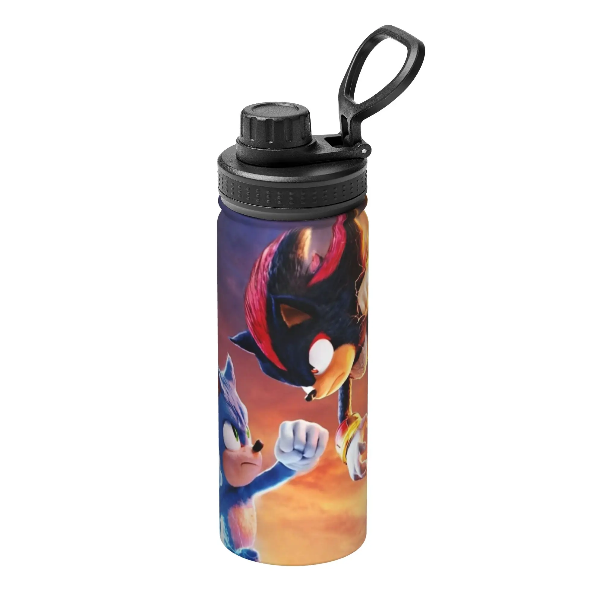Shadow The Hedgehogs 18OZ Sports Insulated Kettle Coffee Cups Stainless Steel Outdoor Mug Spill Proof
