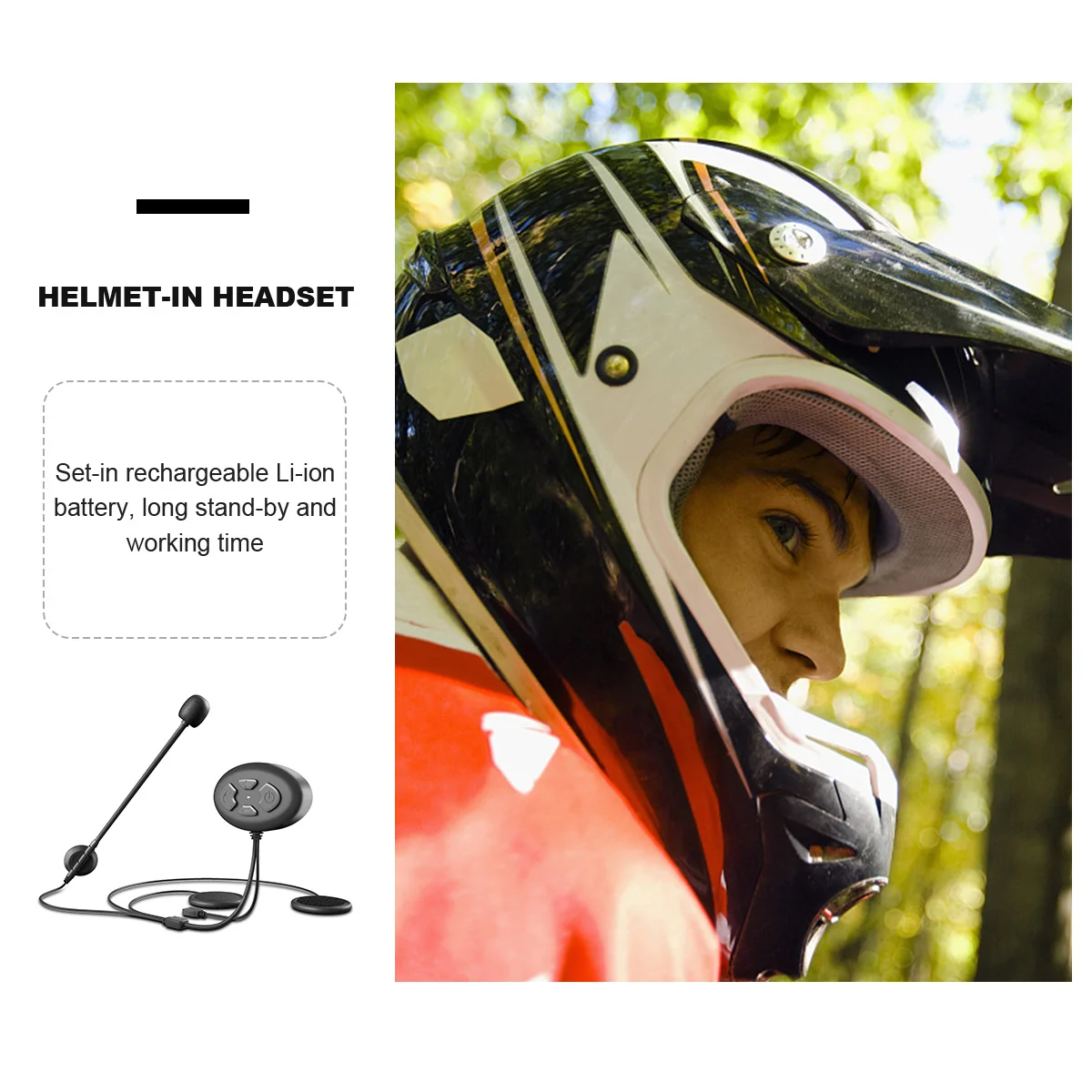 

Беспроводная мотоциклетная гарнитура, удобные подушки, перезаряжаемые наушники с функцией громкой связи, легкие наушники для верховой езды