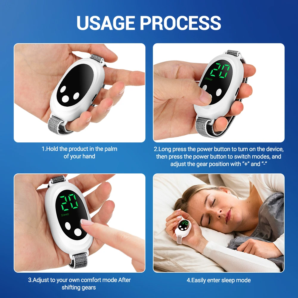 Micro-Current Smart Sleep Instrument Handheld Ems Sleep Aid Relaxation  Insomnia Stress Anxiety Relief Palm Pulse Massager - Image 2