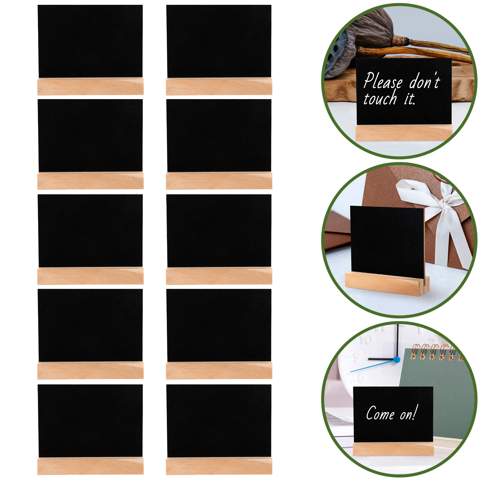 

10pcs Two-Sided Wooden Chalkboard Message Boards Decorative Note Writing Boards For Home Kindergarten Party Wall Door Display