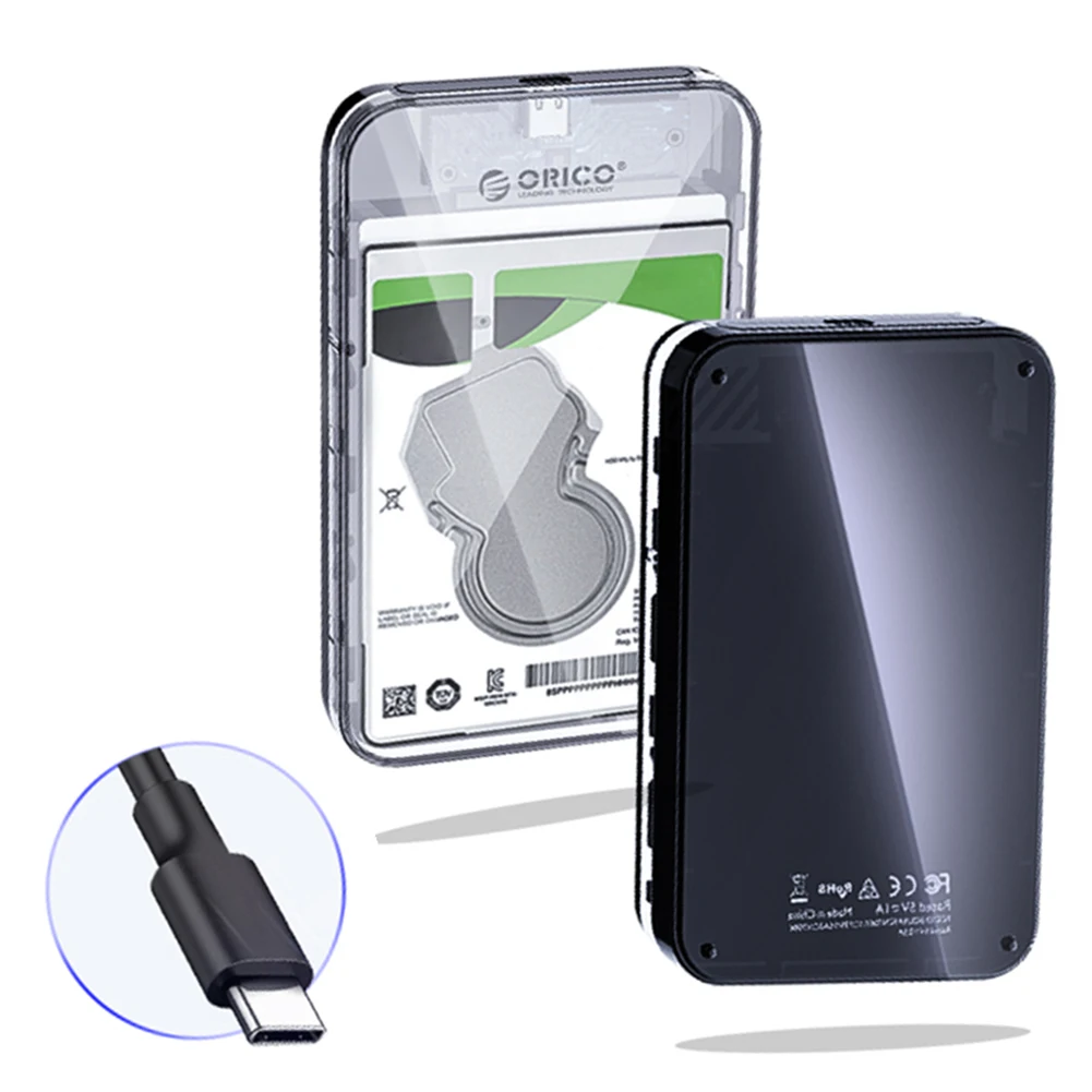 

2,5-дюймовый корпус внешнего жесткого диска 5 Гбит/с USB 3.1 Type-C SSD Корпус с поддержкой твердотельного накопителя UASP для 2,5-дюймового SSD и HDD