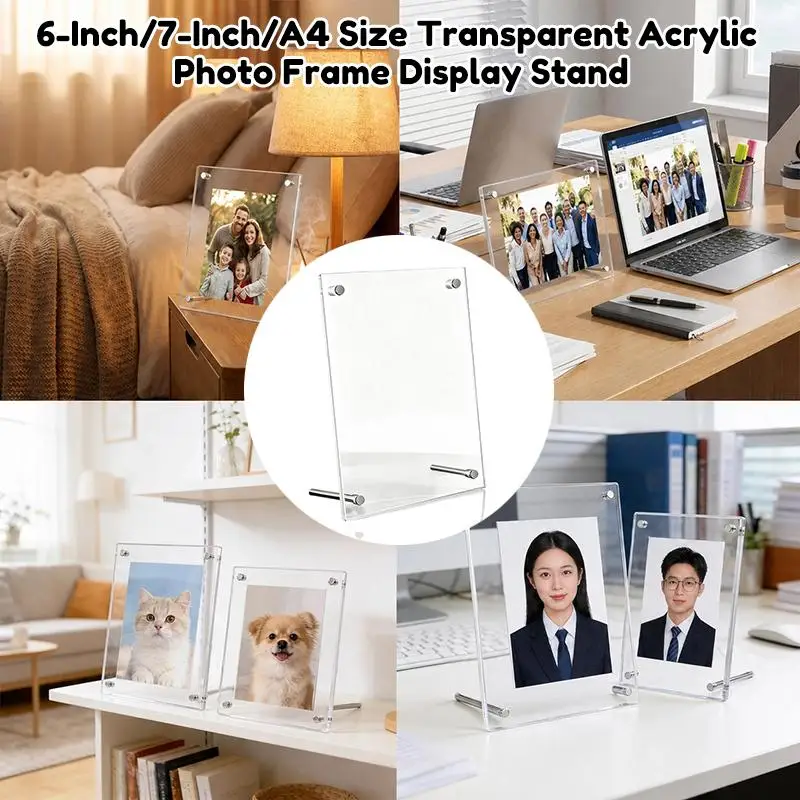 -6-inch/7-inch/A4 Crystal Clear Acrylic Photo Frames For Postcards Photos Ticket Stubs And Displays