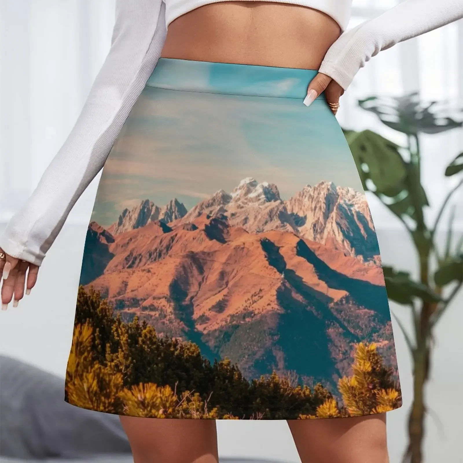 Sunny autumn day at the mount Tersadia in the italian alps Mini Skirt women's summer dress 2025 Women's skirt Mini Skirt