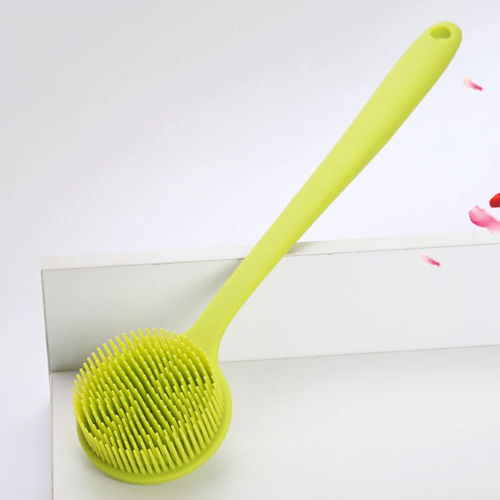

Long Handle Shower Brush Silicone Body Scrub Bath Brush for Back Cleaning Exfoliation Ergonomic Labor Saving Comfortable Family