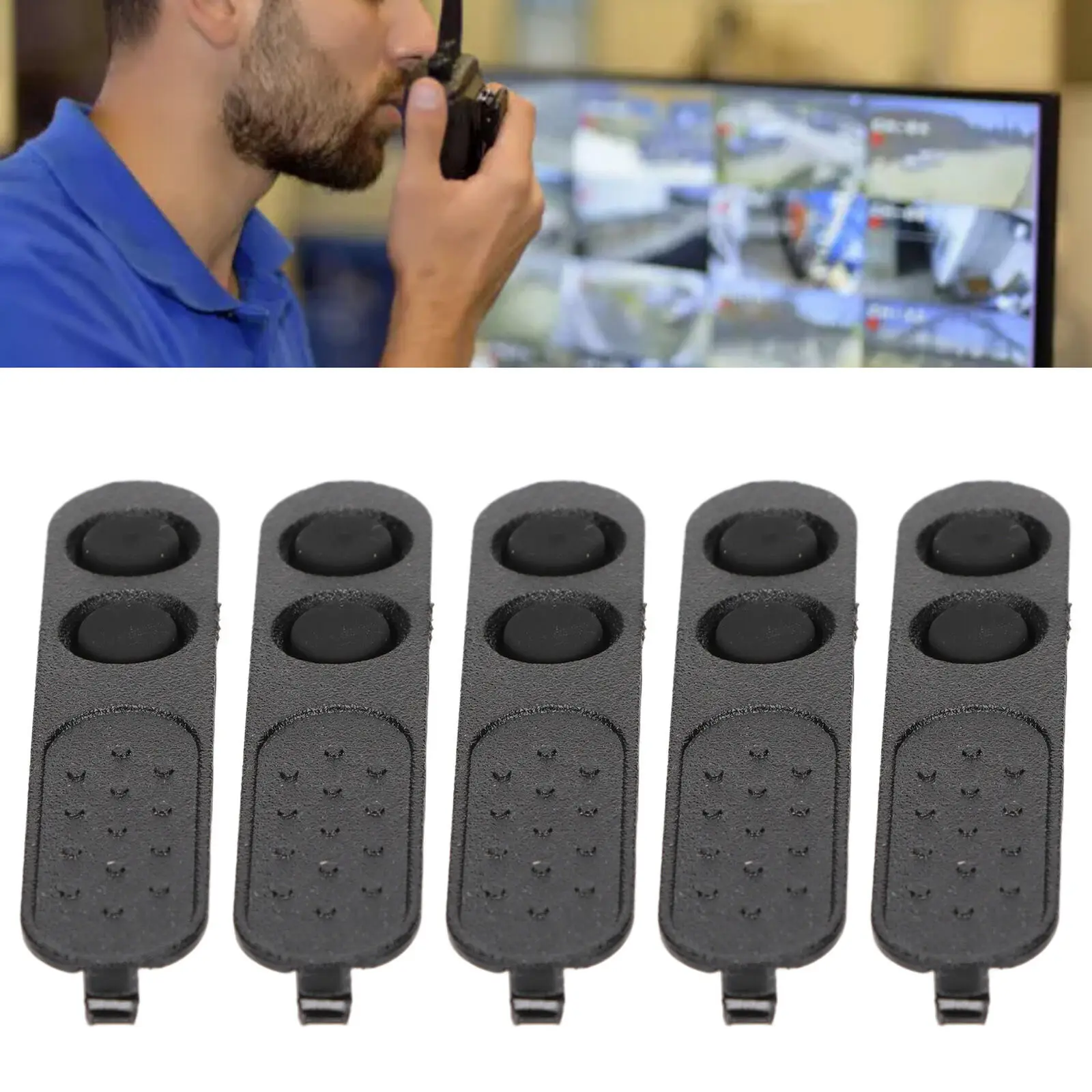 5Pcs Black Plastic PPT Lock With PTT Rubber Replacement For Motorola XIR P3688 DEP450 DP1400 CP200d Walkie Talkie Accessories