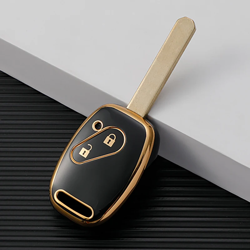 2 ปุ่ม TPU Auto Shell Fob พวงกุญแจสําหรับ Honda Fit CIVIC JAZZ Pilot Accord CR-V Freed Pilot StepWGN Insight ฝาครอบกุญแจรถ