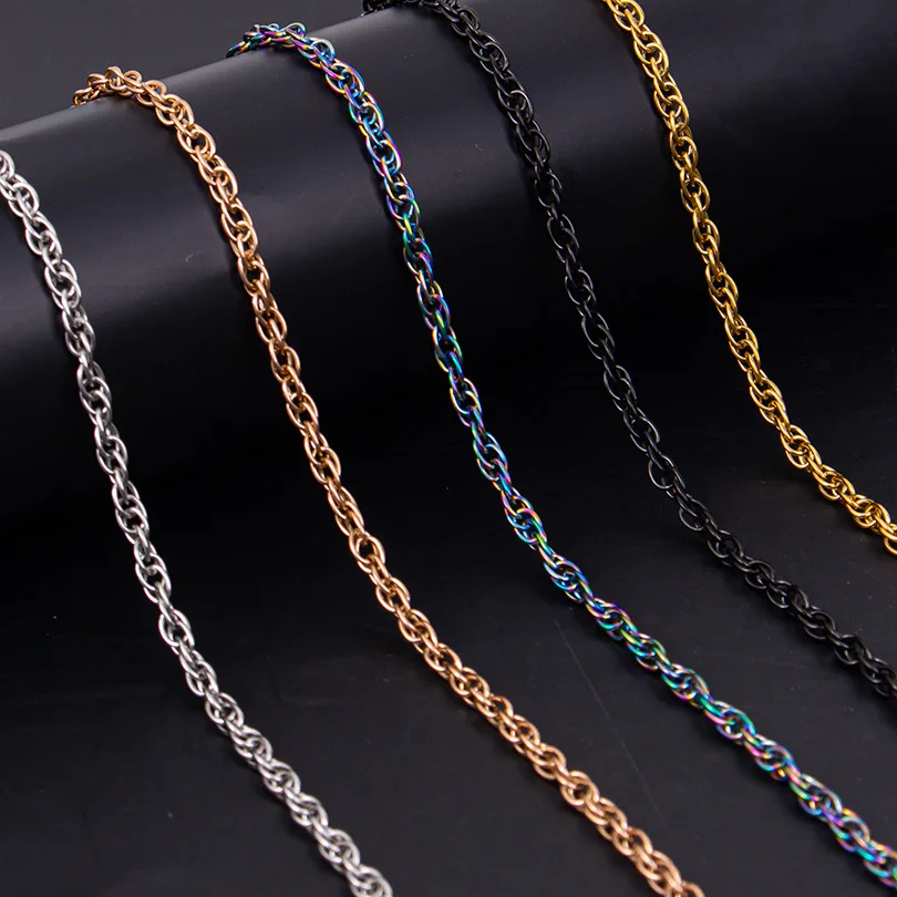 

High Quality Double Buckle Chain Necklaces For Women Men Accessories Rainbow/Black/Silver/Gold Color Link Chains Jewelry Choker