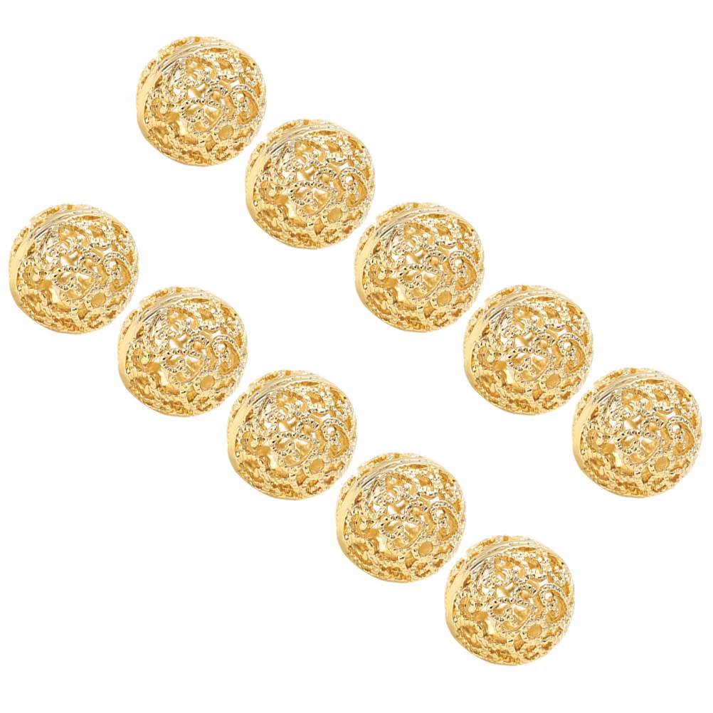 

10 шт. золотистых полых круглых бусин 12 мм для изготовления ювелирных изделий своими руками, браслетов, ожерелий, модные рассыпные бусины для браслетов, бусины для рукоделия