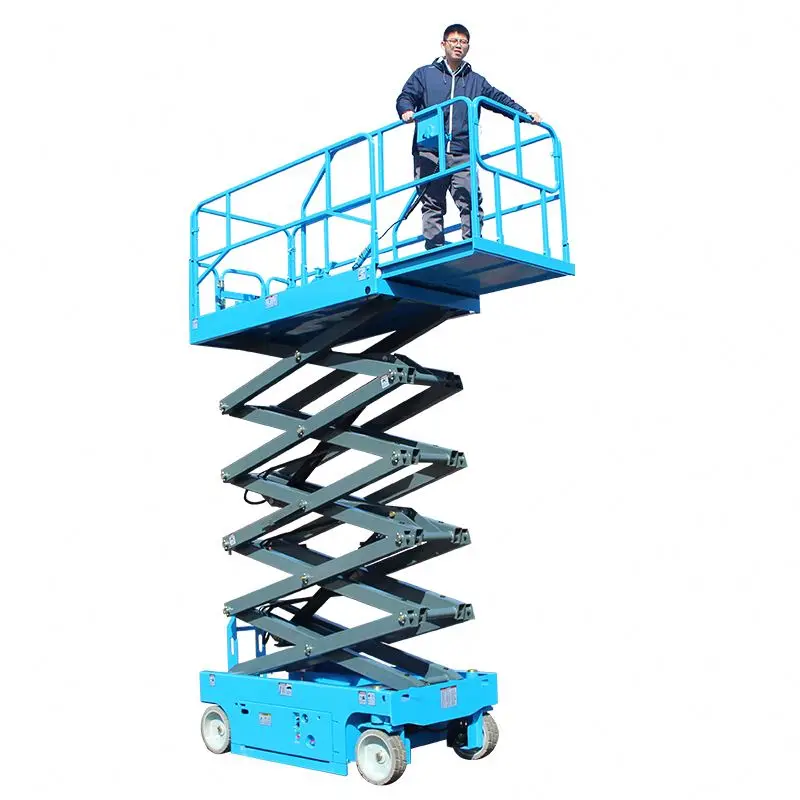 Wheel Type Working Platform 200kg 230kg 450kg Self-propelled Aerial Scissor Lift with 10m 12m 14m Lifting Height