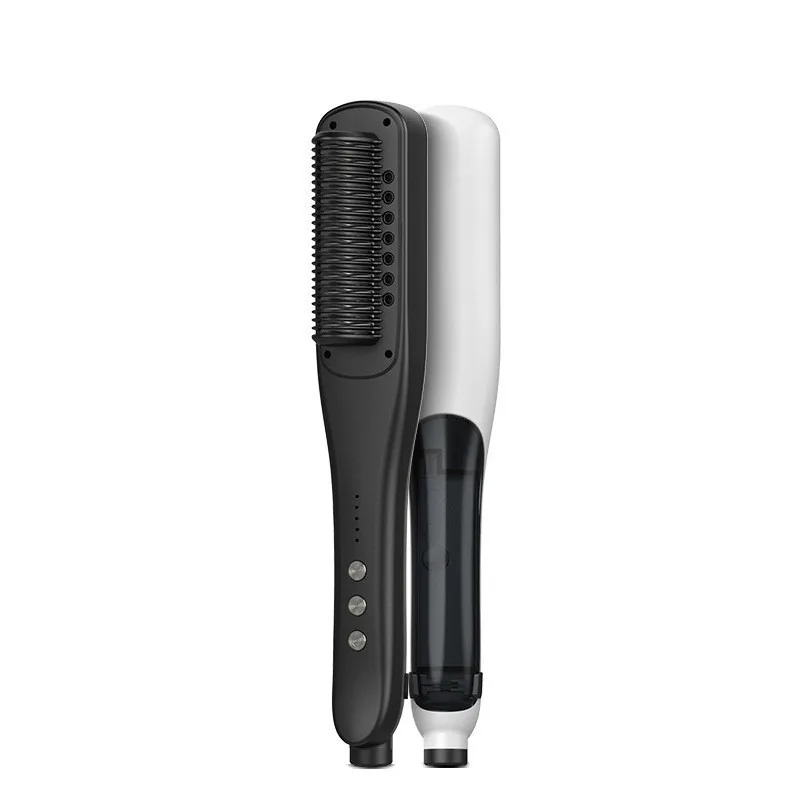 Fast Heating New Technology Water Steam  Hair Straightener Brush  Negative Ion Hair Straightening Brush