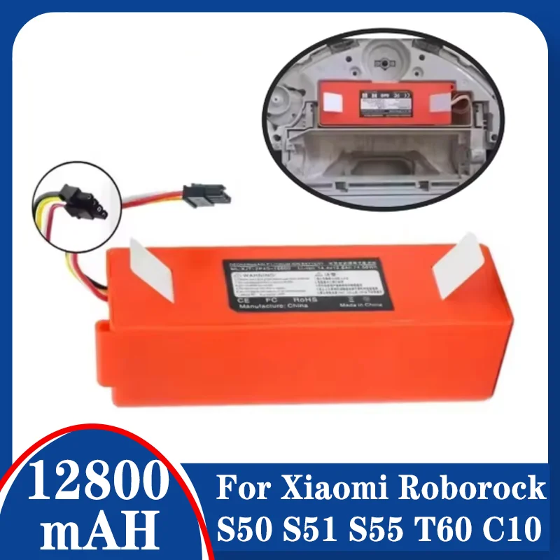 100% Original BRR-2P4S-5200S Robotic Vacuum Cleaner Replacement Battery For Xiaomi Roborock S55 S60 S65 S50 S51 S5 MAX S6 Parts