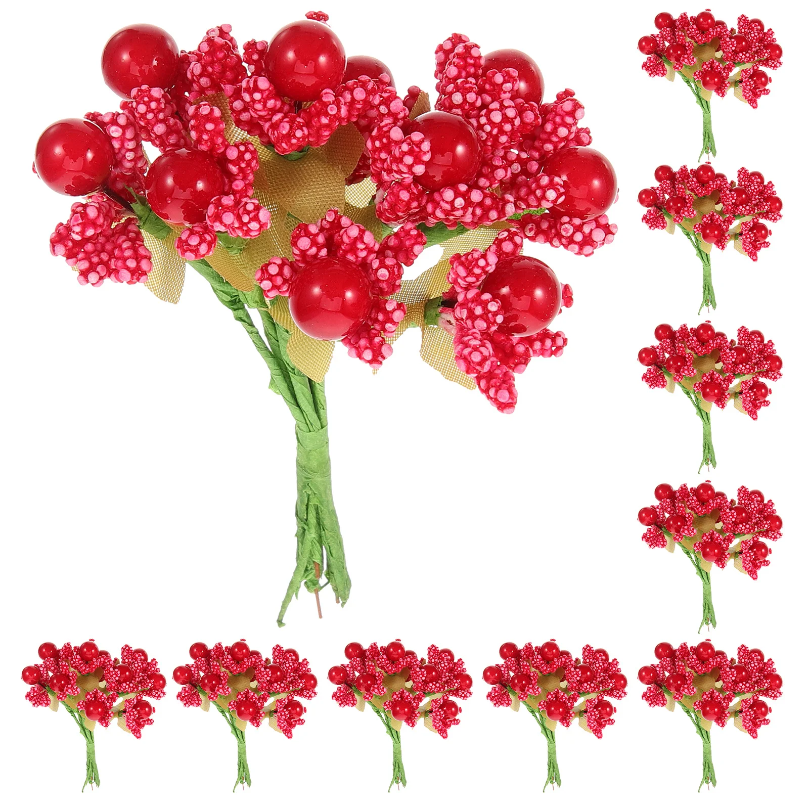 

Artificial Berry Stem Red Simulation Berries Branch For Diy Christmas Decorations Wedding Party Ornament Xmas Berries