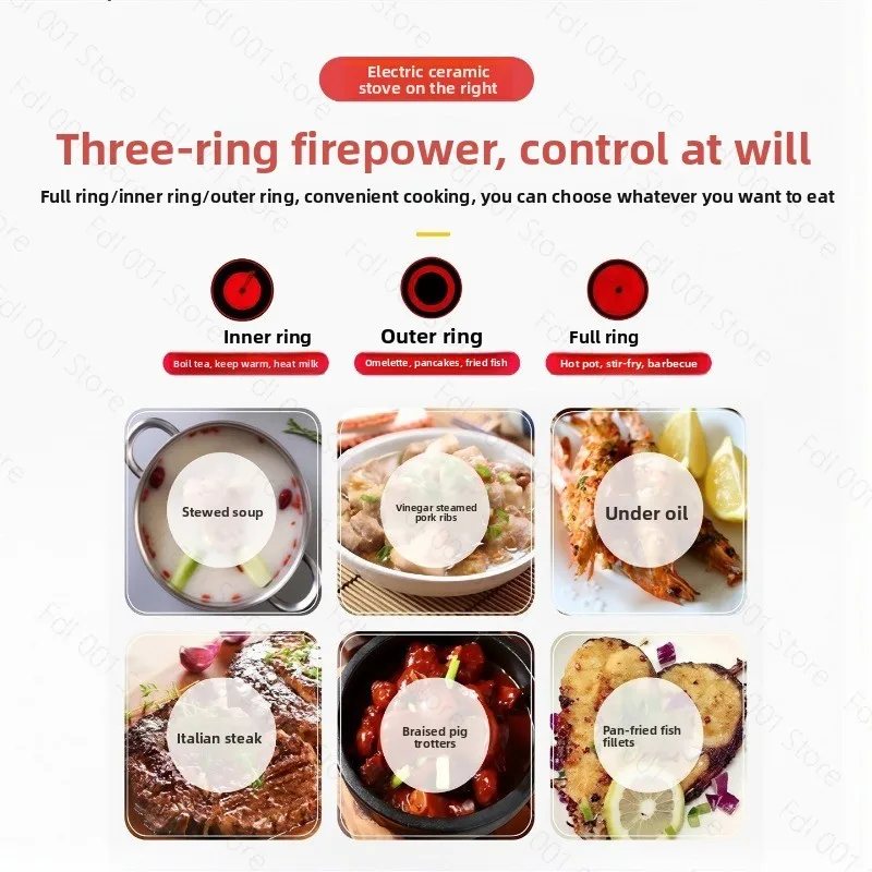 Double Burner Induction Cooktop Ceramic Hob Built-in Countertop Stove