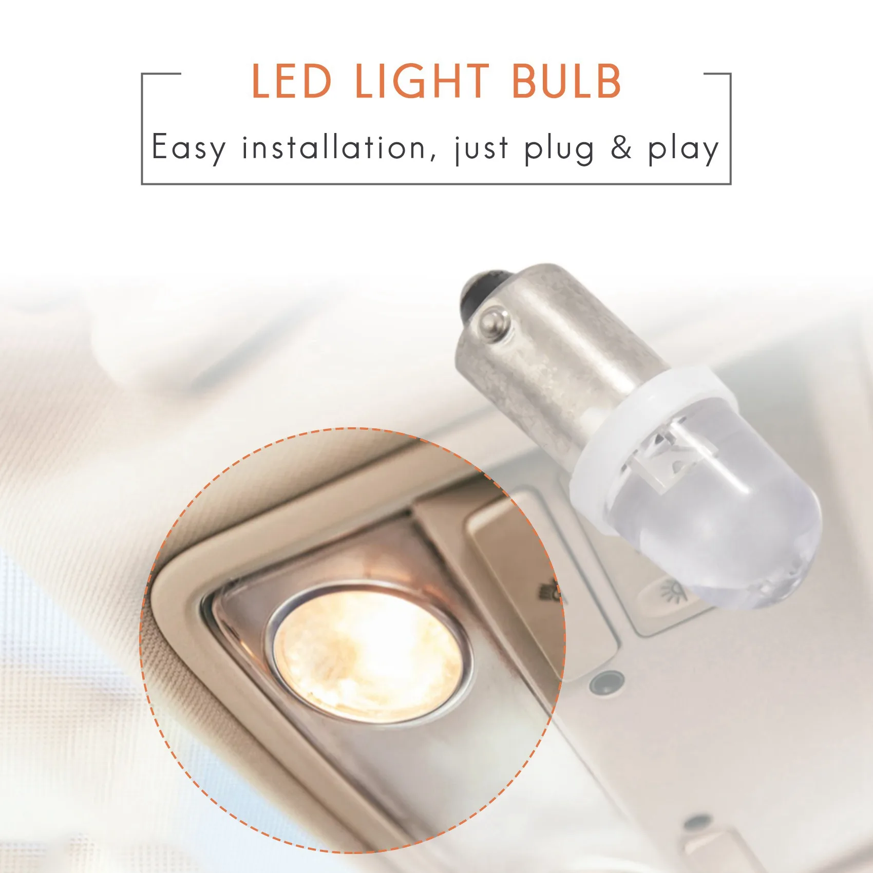 A11M-40Pcs BA9S 1895 H6W 53 57 Bayonet LED Light Bulbs For Car Map Lamp 12V White