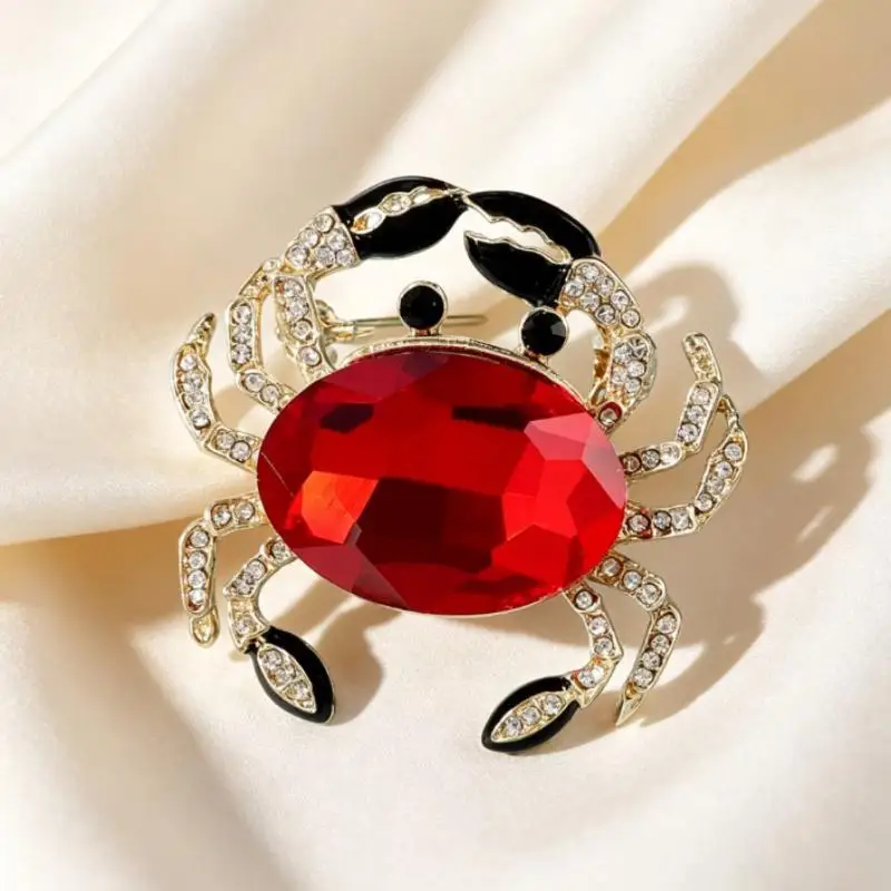 Vintage-Krabbenmuster-Brosche Leicht Hautfreundlich Unisex Dekorativer Schmuck für Bankette Freizeitkleidung Geschenk – Detail 5
