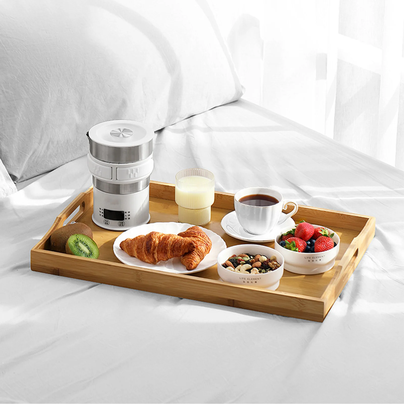 Складной дорожный электрический чайник с автоматическим отключением питания, складной электрический бойлер из нержавеющей стали