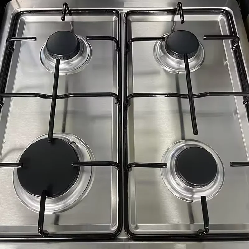 موقد غاز للطباخ مكون من 4 شعلات مع شواية وشواية ومخبوزات