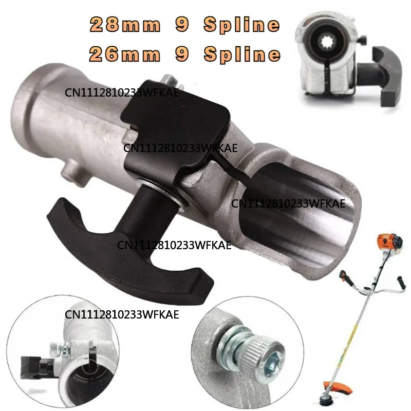 Shaft Connector Joining Clamp 26/28mm 9 Spline Shaft Connector Joining Clamp for Universal Trimmer Brush Cutter Garden Tool Part