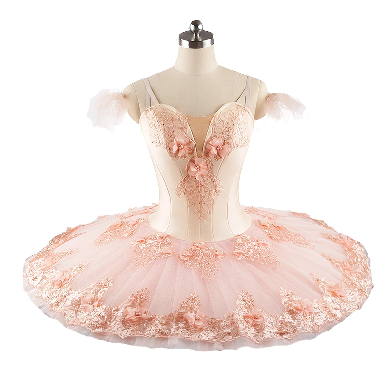 Peach Professional ballet Pancake Tutu sleeping beauty Competition for girls peach pinkClassical ballet costume tutu Adult  0210