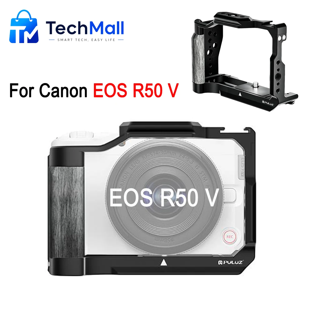 PULUZ Camera Stabilizer Cage For Canon EOS R50 V 2025, For Canon EOS R50V Aluminum Expansion Frame Cold Shoe Mount Accessories