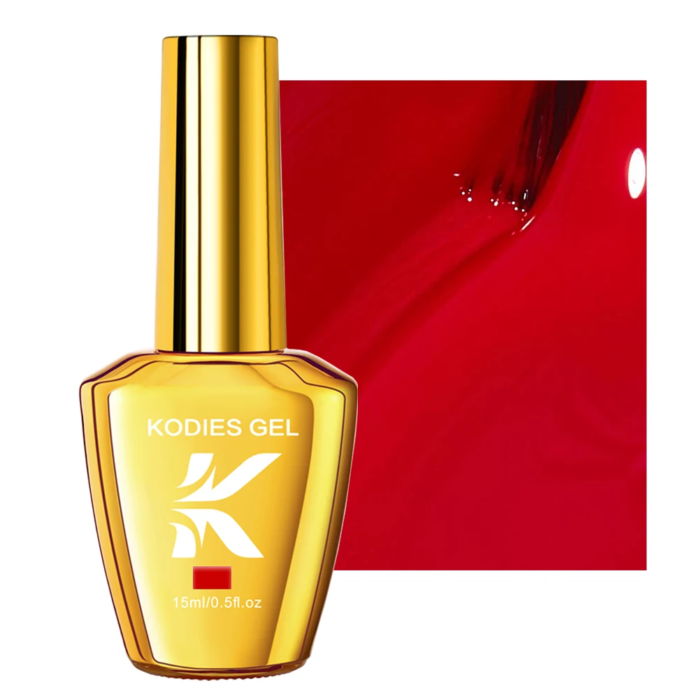 KODIES GEL-Verhéritage à Ongles en Gel Semi Continu UV/LED, Produit de Manucure, Super Rouge, Laque pour Documents, d'Été, à Trempage, 15ml