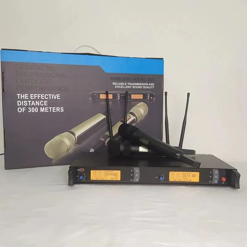 Professional 1 to 2 Wireless Microphone for KTV Bar Home Singing Karaoke Stage Performance Wedding Host Cross Border Mic