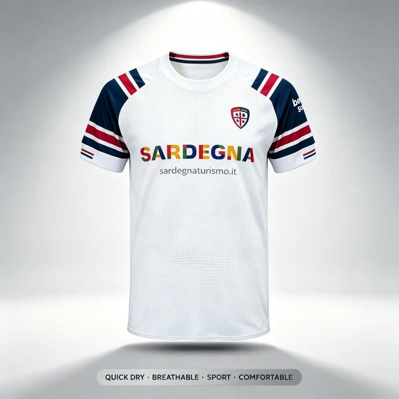 26-27 Cagliari 3D Print Football Jersey Men Women Summer Sports T-shirt Breathable Quick Drying Streetwear Clothing Parent-child