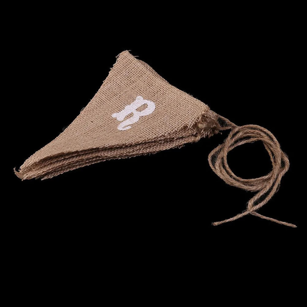 

Bunting Garland White Brown Burlap Heart Banner For Baby Shower Heart Banner Decoration Triangle Hessian Flag