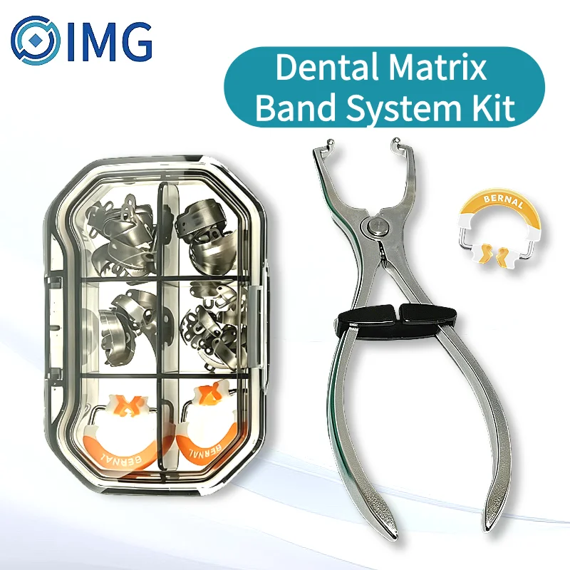 

Dental Sectional Contour Matrix System Kit, Matrices Bands, Ring Clamps, Forceps for Tooth Restoration, Professional