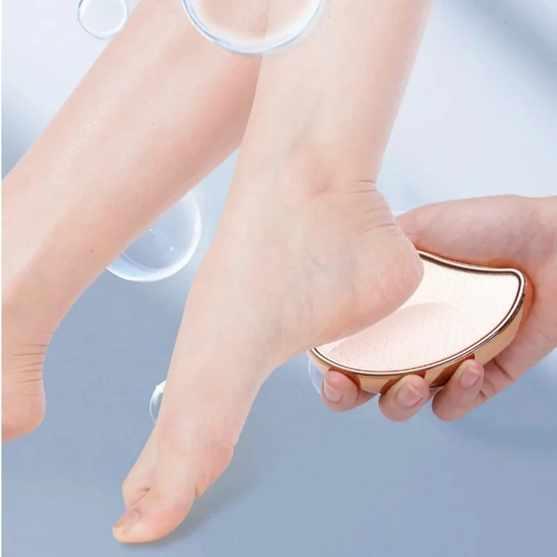 

Nano Glass Foot Grinder Removing Dead Skin Calluses Heel Grinding Stone Stainless Steel Double-sided Feet Board File Pedicure