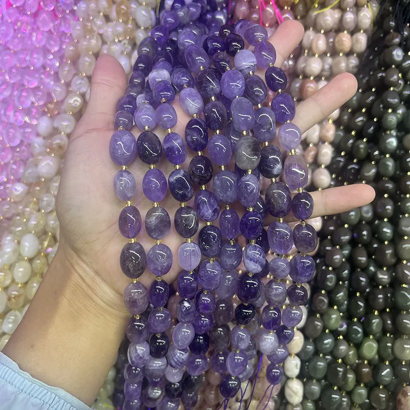 

12x16mm Natural Amethyst quartz Irregular Loose Beads for Jewelry Making Diy Earrings Bracelet Necklace Accessories 15“