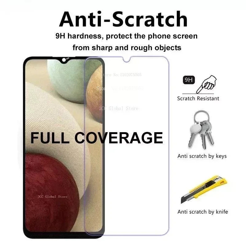 2Pcs Full Cover 9H Tempered Glass Screen Protector For Samsung A02S A03S A10S A105 A12 A21S A30 A32 Glass Film Fast Shipping