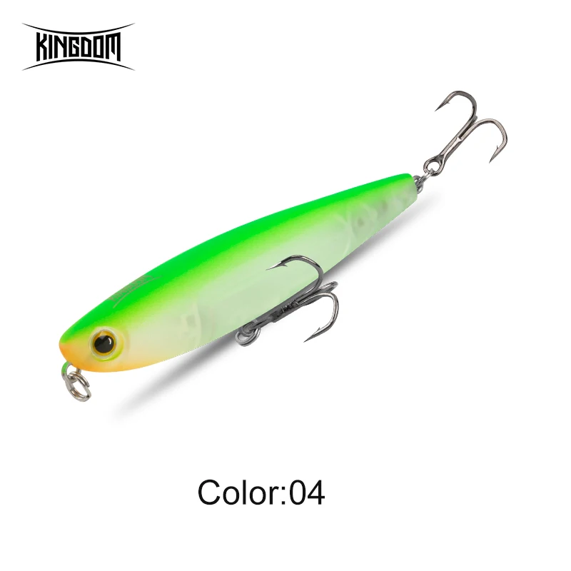 Kingdom Topwater Bleistift-Angelköder, 60 mm, 5,6 g, 90 mm, 11 g, Walking Dog Swimbaits, schwimmende künstliche Hartköder für Barsch, Hecht