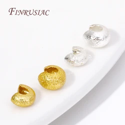 50/100Pcs 3/4MM Copper Open Crimp Bead Covers Fittings 18K Gold Plated Round Covers Crimp End Beads Supplies For Jewelry