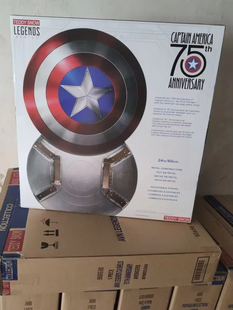 Escudo de Capitán de Metal, Accesorio de Cosplay para Adultos y Niños, Halloween/Carnaval/Navidad, Arma de Superhéroe, Decoración para el Hogar, Regalo