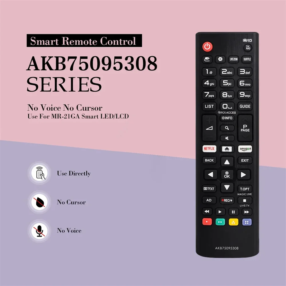 أزرار حساسة للتحكم عن بعد بالأشعة تحت الحمراء عالية الجودة ABS التحكم عن بعد AKB75095308 لجهاز التحكم عن بعد العالمي للتلفزيون الذكي LG