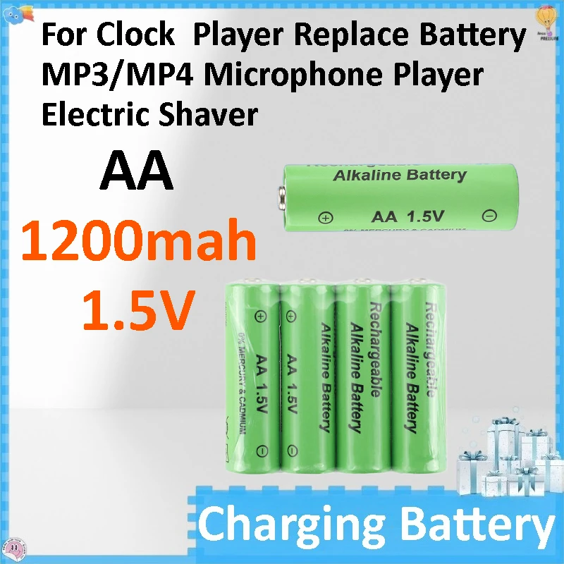 8pcs AA 1.5V Rechargeable 1200mAh Battery for Clock  Player Replace Battery MP3/MP4 Microphone Player Electric Shaver