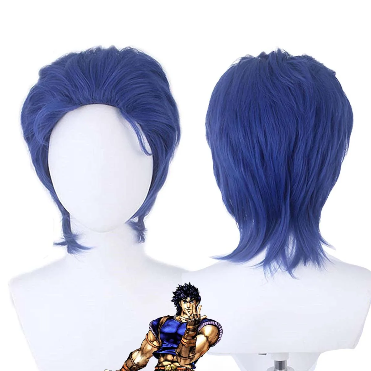 

Carnival Party JOJO's Bizarre Adventure Jonathan Joestar Men Blue Short Wig